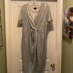 Silver party dress, 18W, JM studio